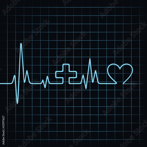 Heart beat make medical and heart symbol stock vector
