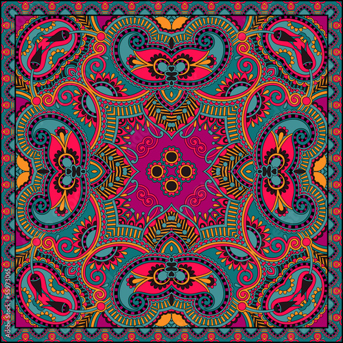 Traditional ornamental floral paisley bandanna