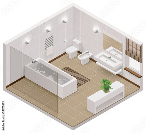 Vector isometric bathroom icon
