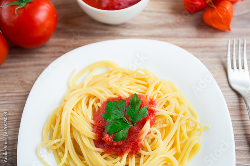 Spaghetti on a plate