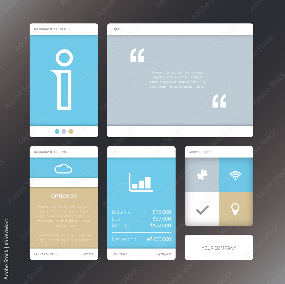 Vector illustration minimal infographic flat ui design elements Stock ...