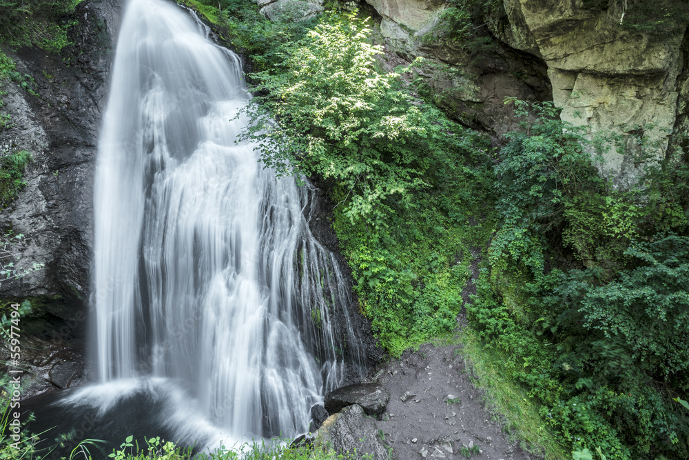 Waterfall in the forest, Cavalese - Italy