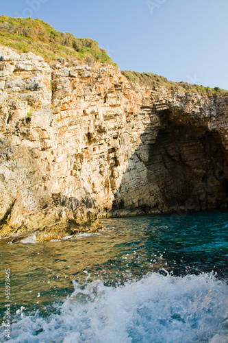 Seascape of coast and beaches in Corfu island, Greece