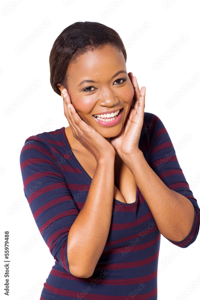 cute african woman looking at the camera cute african woman looking at the camera