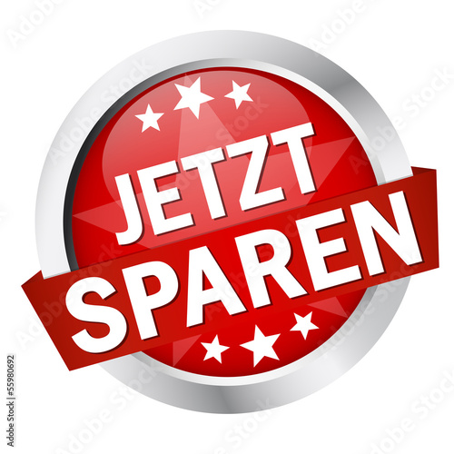 Button mit Banner " JETZT SPAREN "