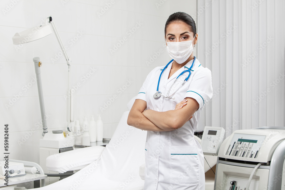 beautiful brunette woman medical worker beautiful brunette woman medical worker