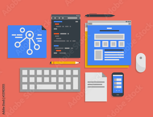 Programming and web development process illustration