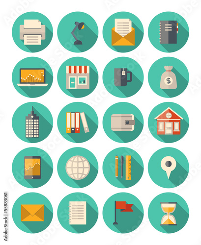 Business and finance modern icons set