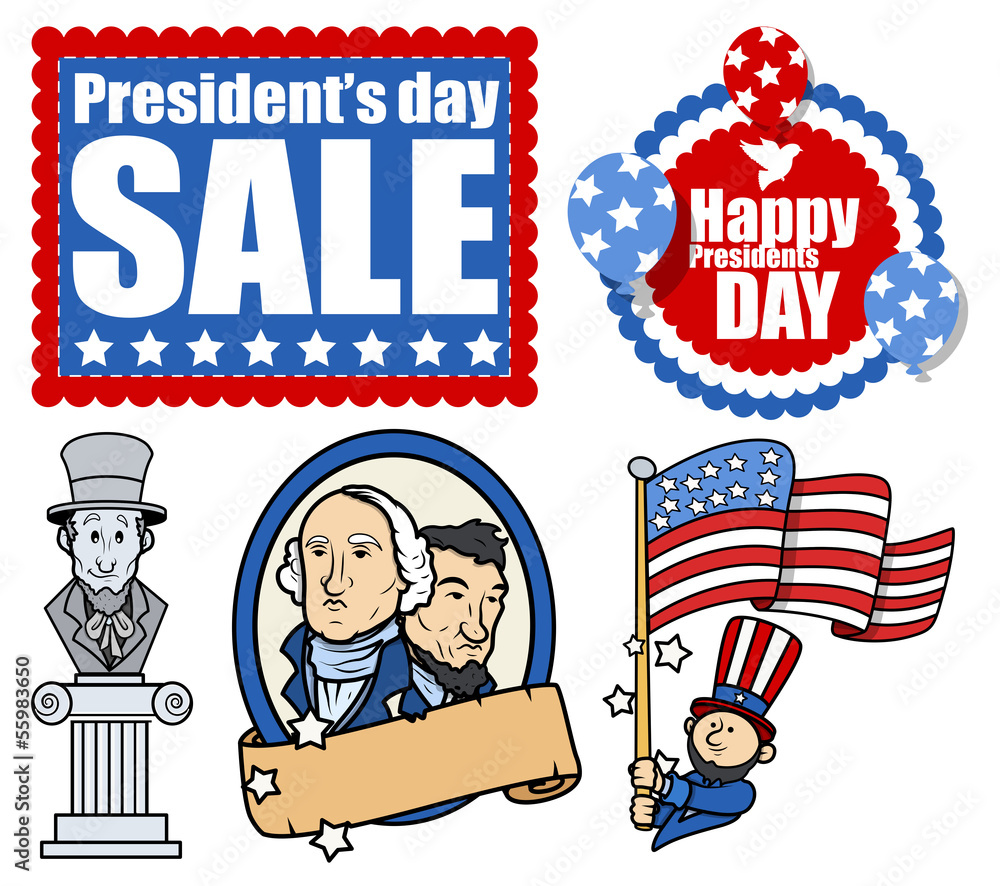 Obraz premium American Patriotic Design- Holiday Presidents Day Vectors