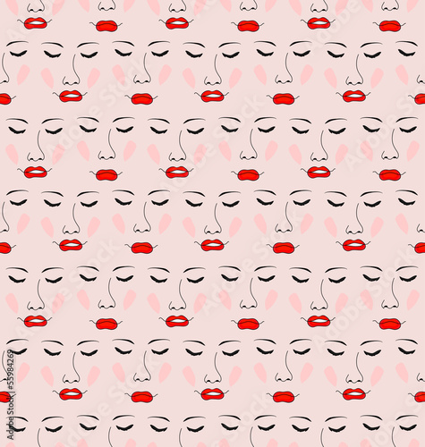 Seamless from beautiful faces. Lips ,blusher.