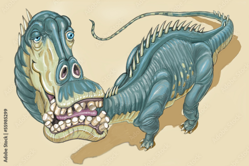 Diplodocus Dinosaur with Goofy Expression Illustration