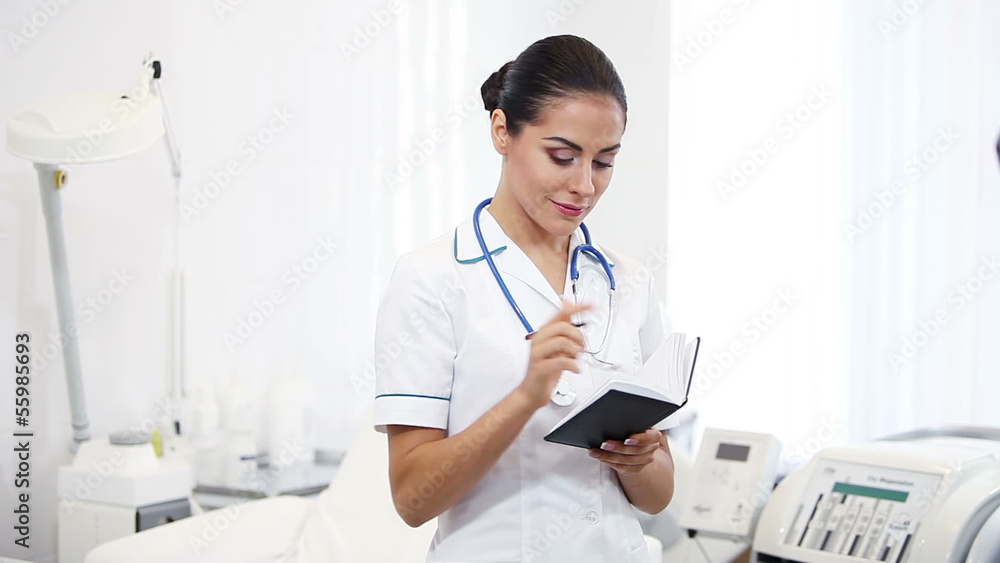 beautiful brunette woman medical worker beautiful brunette woman medical worker