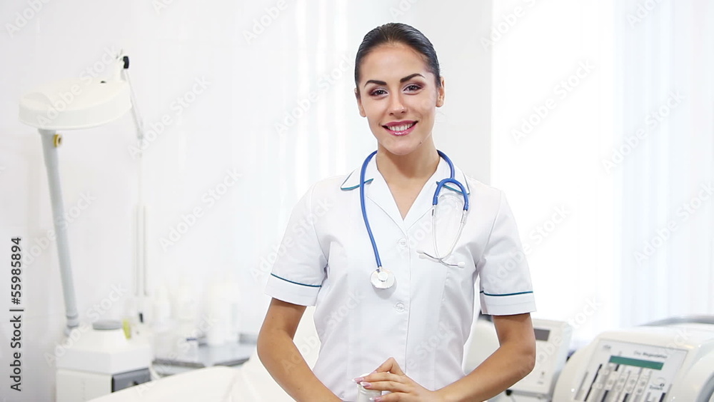 beautiful brunette woman medical worker beautiful brunette woman medical worker
