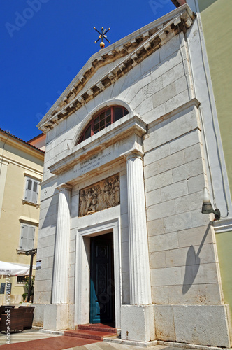 Piran, Pirano, Slovenia - Piazza Tarini e Chiesa di San Pietro