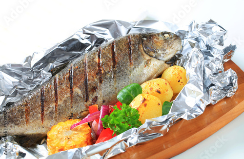 Grilled trout photo