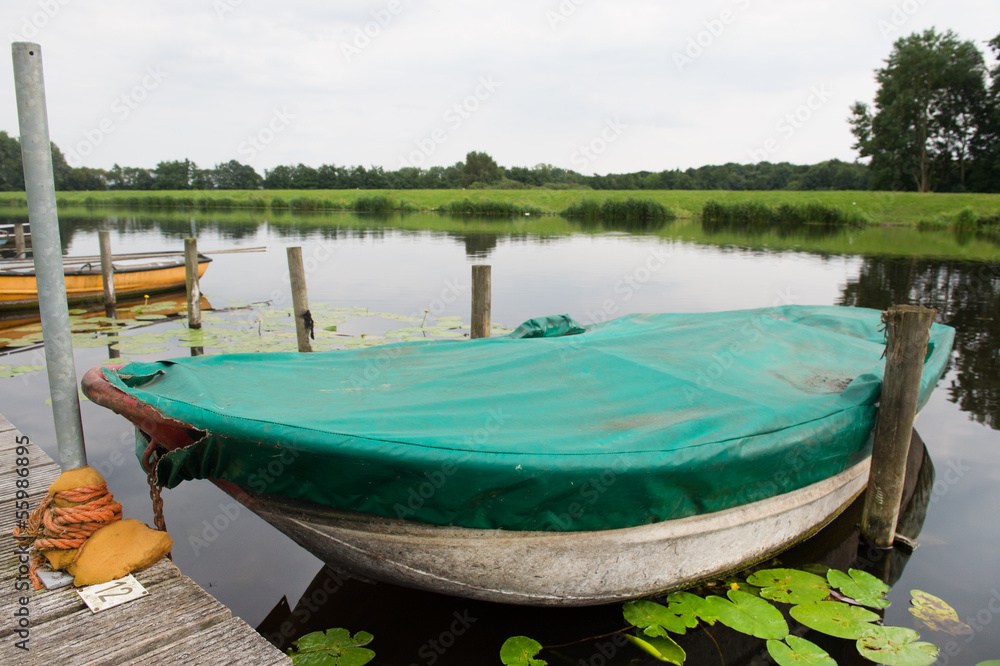 Rowing boats in river