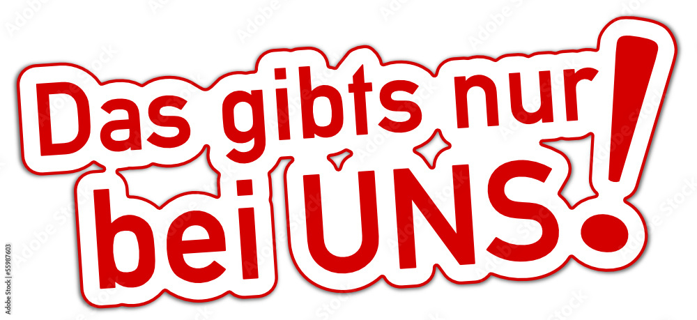 Nur bei uns Button rot #130908-svg01 Nur bei uns Button rot #130908-svg01