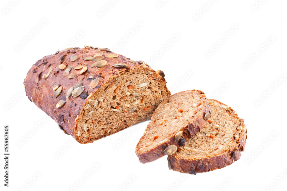 pumpkin carrot bread isolated on white pumpkin carrot bread isolated on white