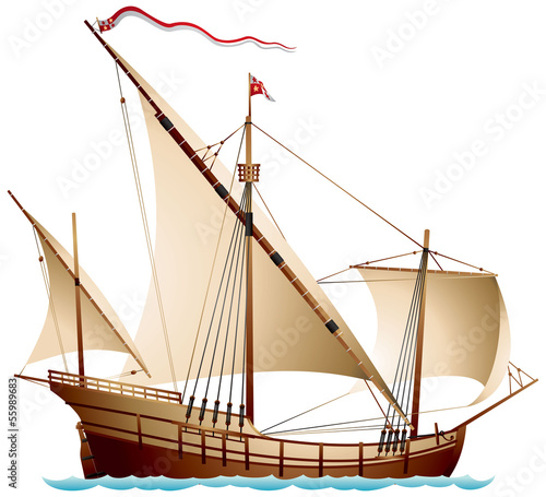 Caravel, a sailing ship