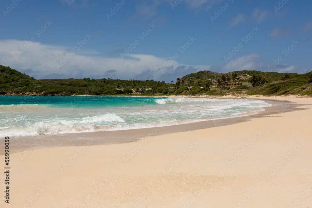 Golden Sandy Beach at Half Moon Bay Antigua