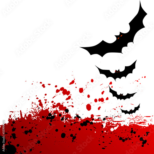 Halloween background. Flying bats. © lakalla