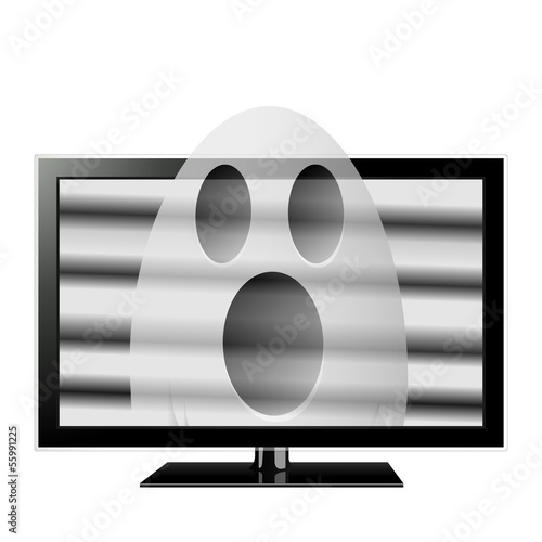 Ghost emerges through television screen