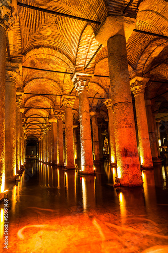 Underground Basilica Cistern (Yerebatan Sarnici) in Istanbul, Tu
