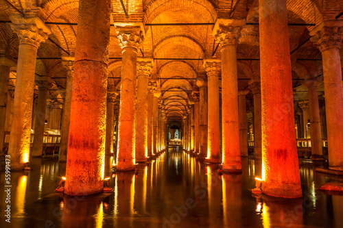 Underground Basilica Cistern  Yerebatan Sarnici  in Istanbul  Tu
