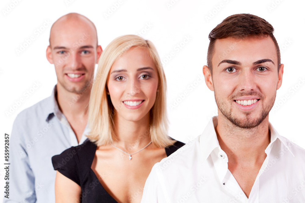 junges erfolgreiches team portrait isoliert junges erfolgreiches team portrait isoliert