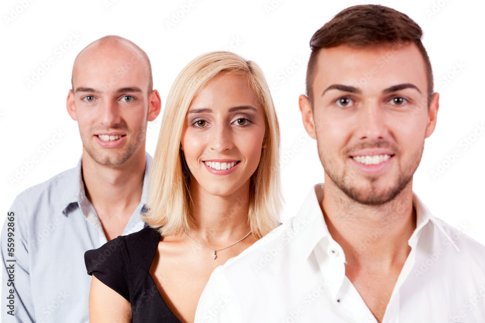 junges erfolgreiches team portrait isoliert junges erfolgreiches team portrait isoliert