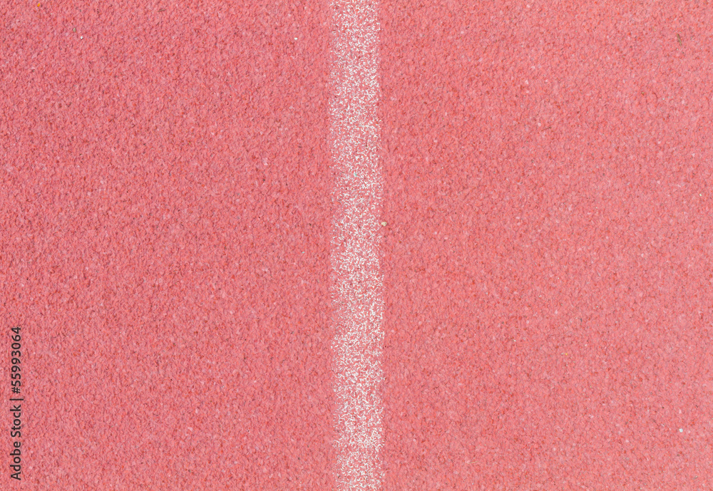 Fototapeta premium Tartan floor on track and field area white line