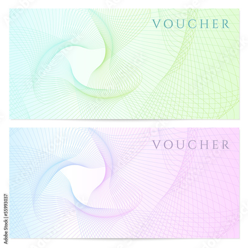 Gift certificate / Voucher / Coupon template. Colorful pattern
