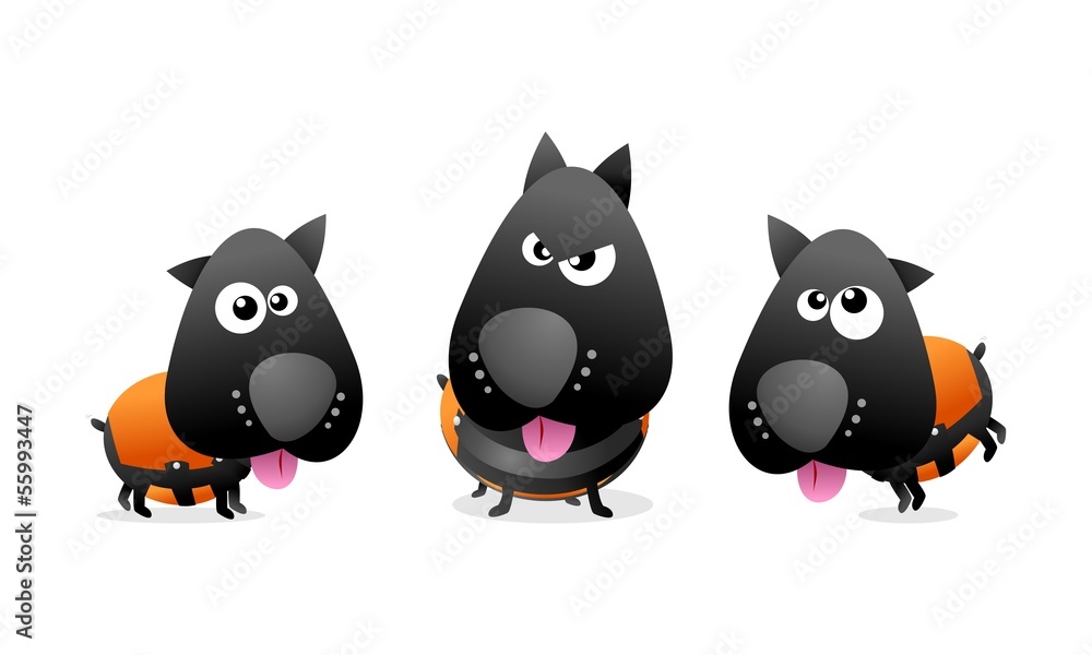 Cartoon rescue dog wearing flak jacket Cartoon rescue dog wearing flak jacket