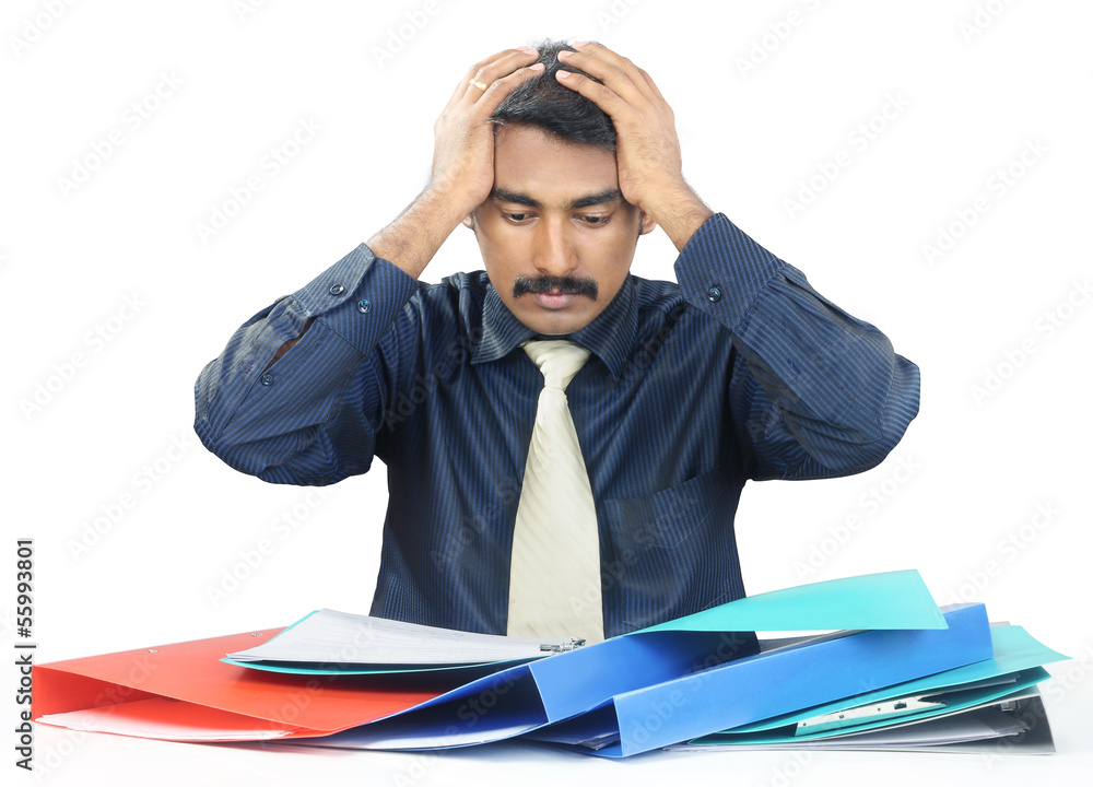Depressed Indian Young Businessman Depressed Indian Young Businessman