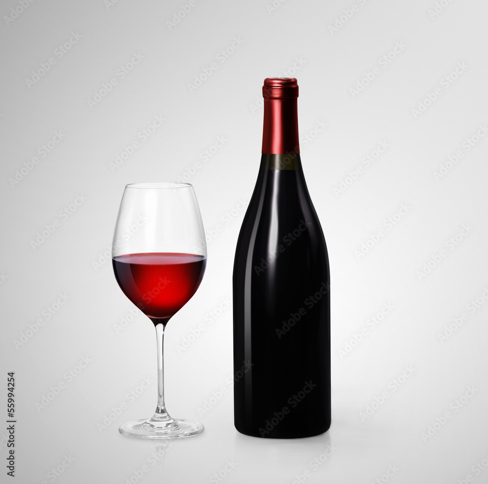 Wine glass on wine barrels