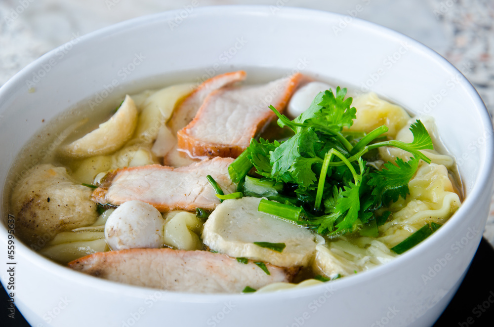 Wanton soup of Cantonese soup taste sweet. Wanton soup of Cantonese soup taste sweet.