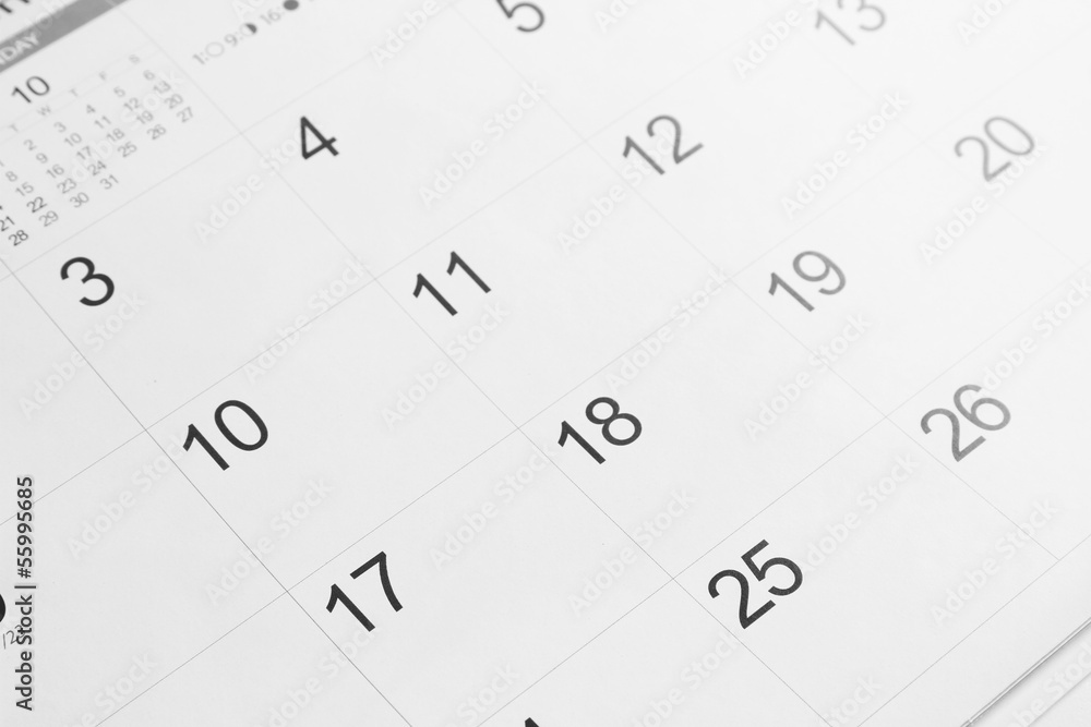 Calendar page Calendar page