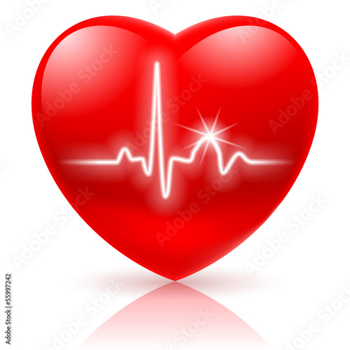 Heart with cardiogram.