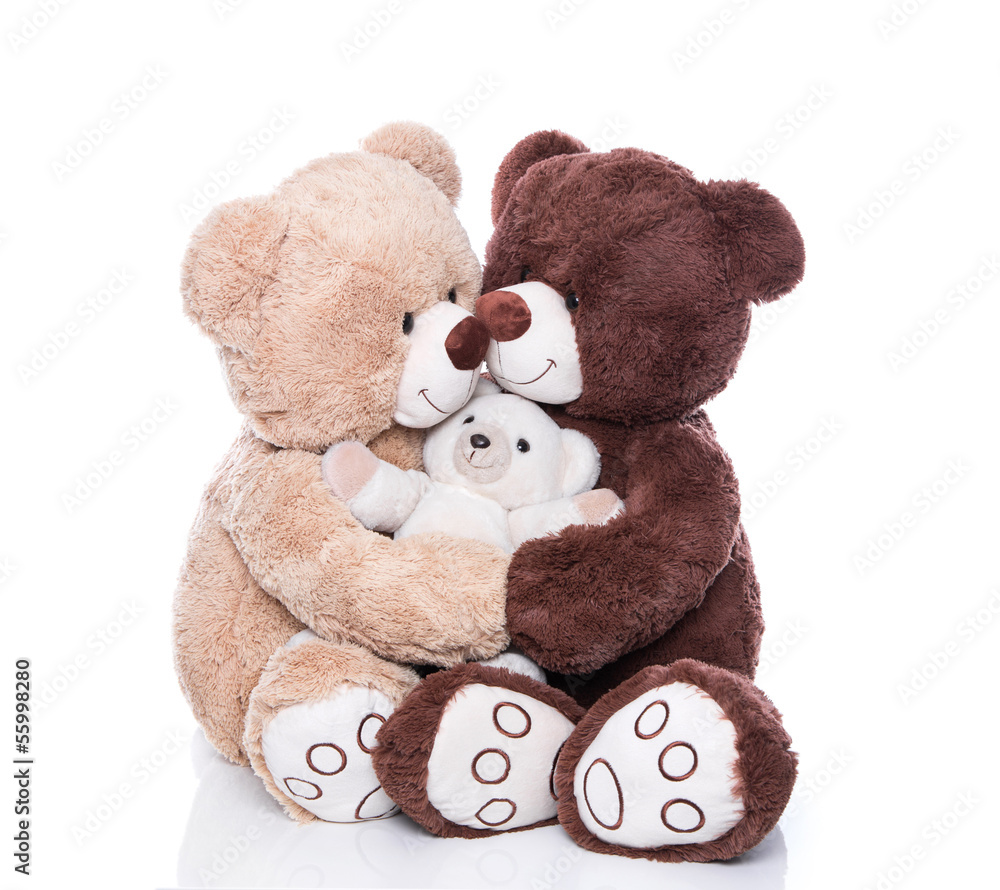Teddybären - Familie mit Mutter, Vater und Kind Stock-Foto | Adobe Stock