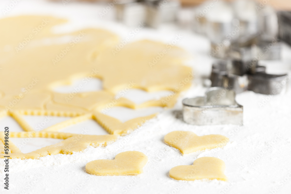 still life of dough with cookie cutters still life of dough with cookie cutters