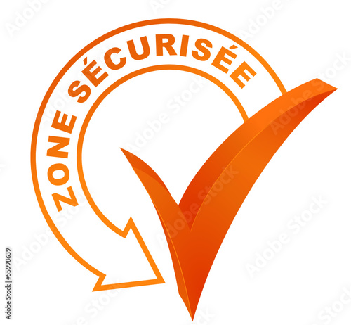 zone sécurisée sur symbole validé orange