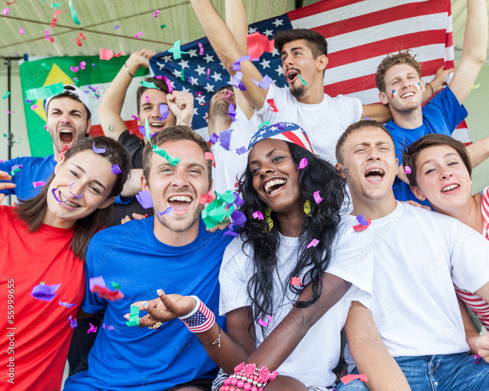 Fototapeta premium American Supporters at Stadium