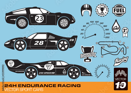 Retro sport cars vector illustration