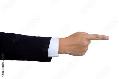 man hand sign in suit isolated