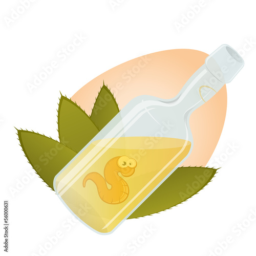tequila wurm raupe cartoon