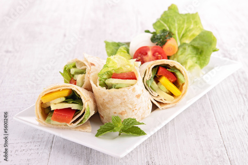 tortilla wrap with vegetables photo