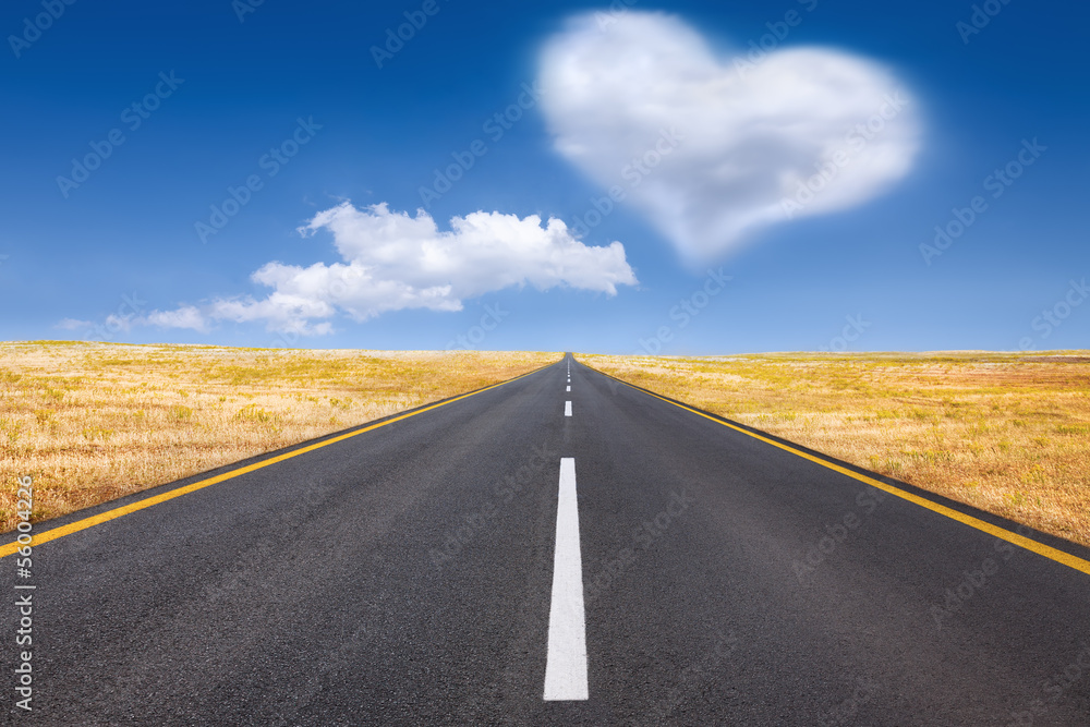Driving on an empty road at bright sunny day Driving on an empty road at bright sunny day