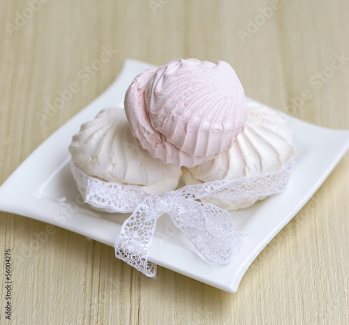 White marshmallow with a delicate lace