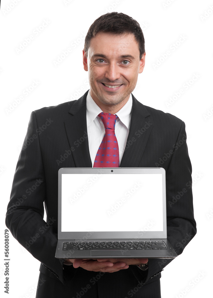 businessman presenting something on a laptop businessman presenting something on a laptop