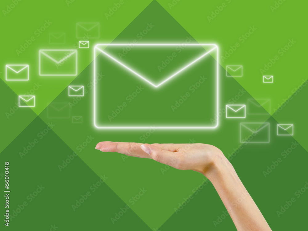 email symbol in the palm of hand,background email symbol in the palm of hand,background